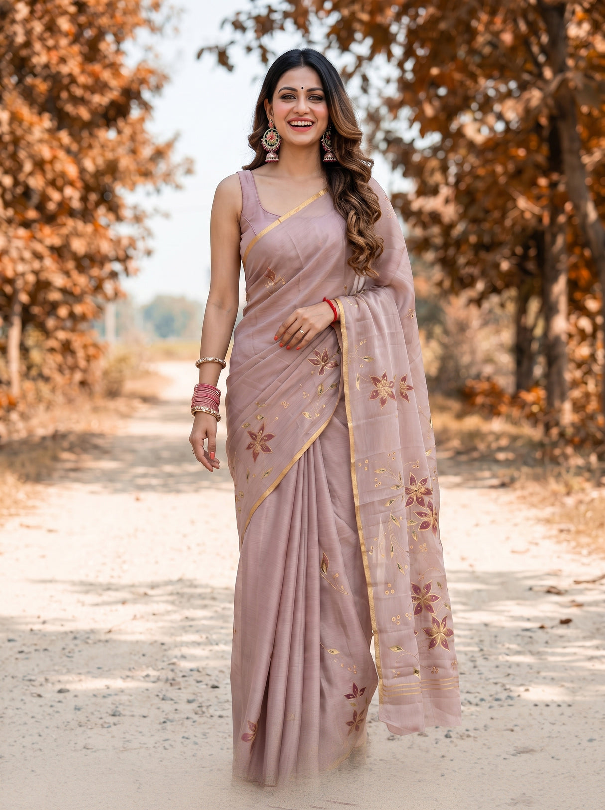 MIMOSA Tussar Banarasi chiffon Saree — mid-section of saree and ground