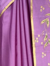 MIMOSA Violet Banarasi chiffon Saree — saree hem and feet
