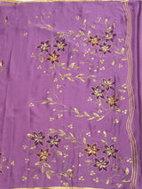 MIMOSA Violet Banarasi chiffon Saree — lower pallu detail and ground