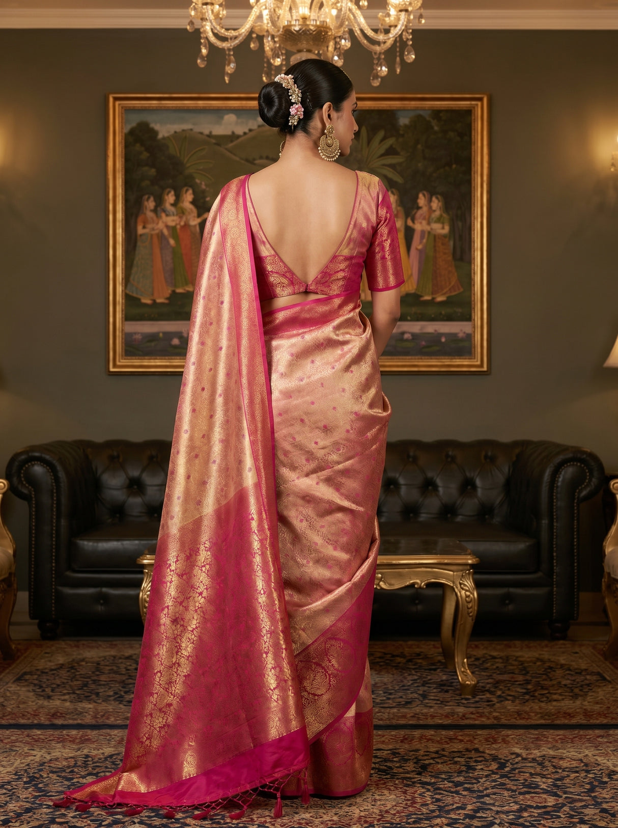 MIMOSA Gajari Kanjivaram Art Silk Saree — Blouse Fabric
