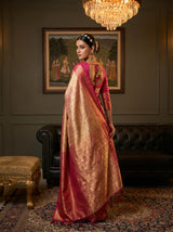 MIMOSA Gajari Kanjivaram Art Silk Saree — pose 9 styling detail