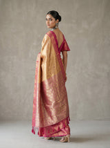 MIMOSA Orange Kanjivaram Art Silk Saree — pose 9 styling detail