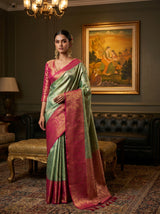 MIMOSA Rama Kanjivaram Art Silk Saree — pose 4 styling detail