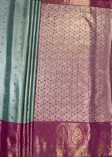 MIMOSA Rama Kanjivaram Art Silk Saree — pallu and zari work detail
