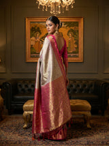 MIMOSA Violet Kanjivaram Art Silk Saree — pose 9 styling detail