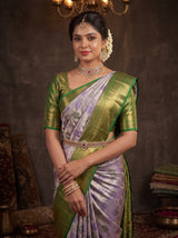 MIMOSA Purple Kanjivaram Art Silk Saree — pose 10 styling detail
