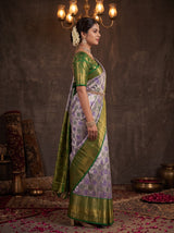 MIMOSA Purple Kanjivaram Art Silk Saree — pose 3 styling detail