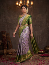 MIMOSA Purple Kanjivaram Art Silk Saree — pose 7 styling detail