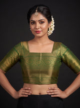 MIMOSA Purple Kanjivaram Art Silk Saree — blouse close-up