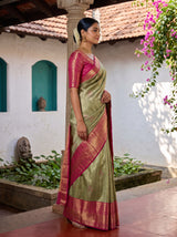 MIMOSA Green Saree Saree — pose 3 styling detail