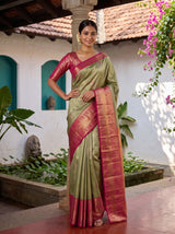 MIMOSA Green Saree Saree — pose 4 styling detail