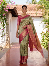 MIMOSA Green Saree Saree — pose 6 styling detail