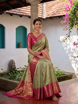 MIMOSA Green Saree Saree — pose 8 styling detail
