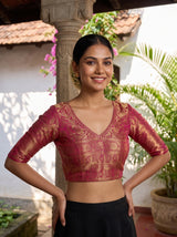 MIMOSA Green Saree Saree — blouse close-up