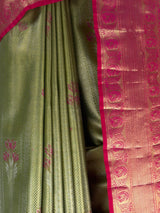 MIMOSA Green Saree Saree — fleets shot full lifestyle