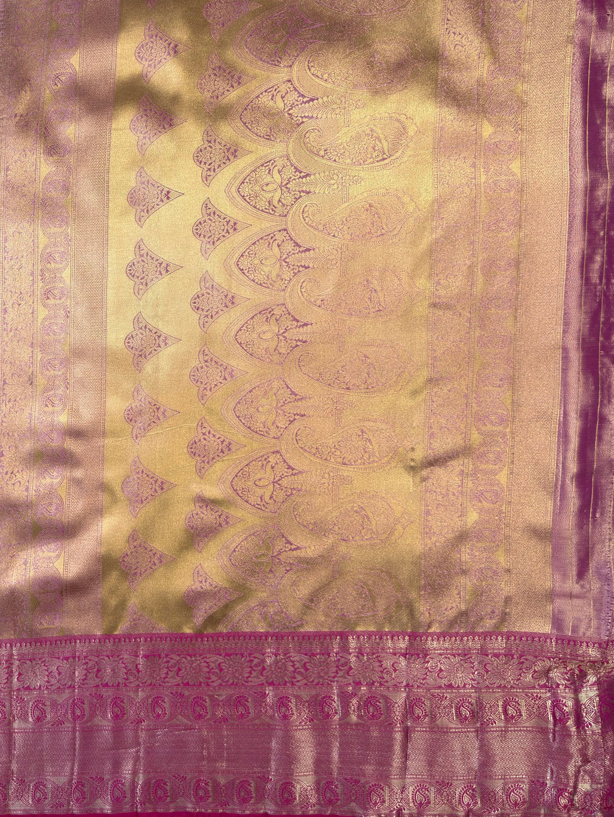MIMOSA Green Saree Saree — pallu and zari work detail
