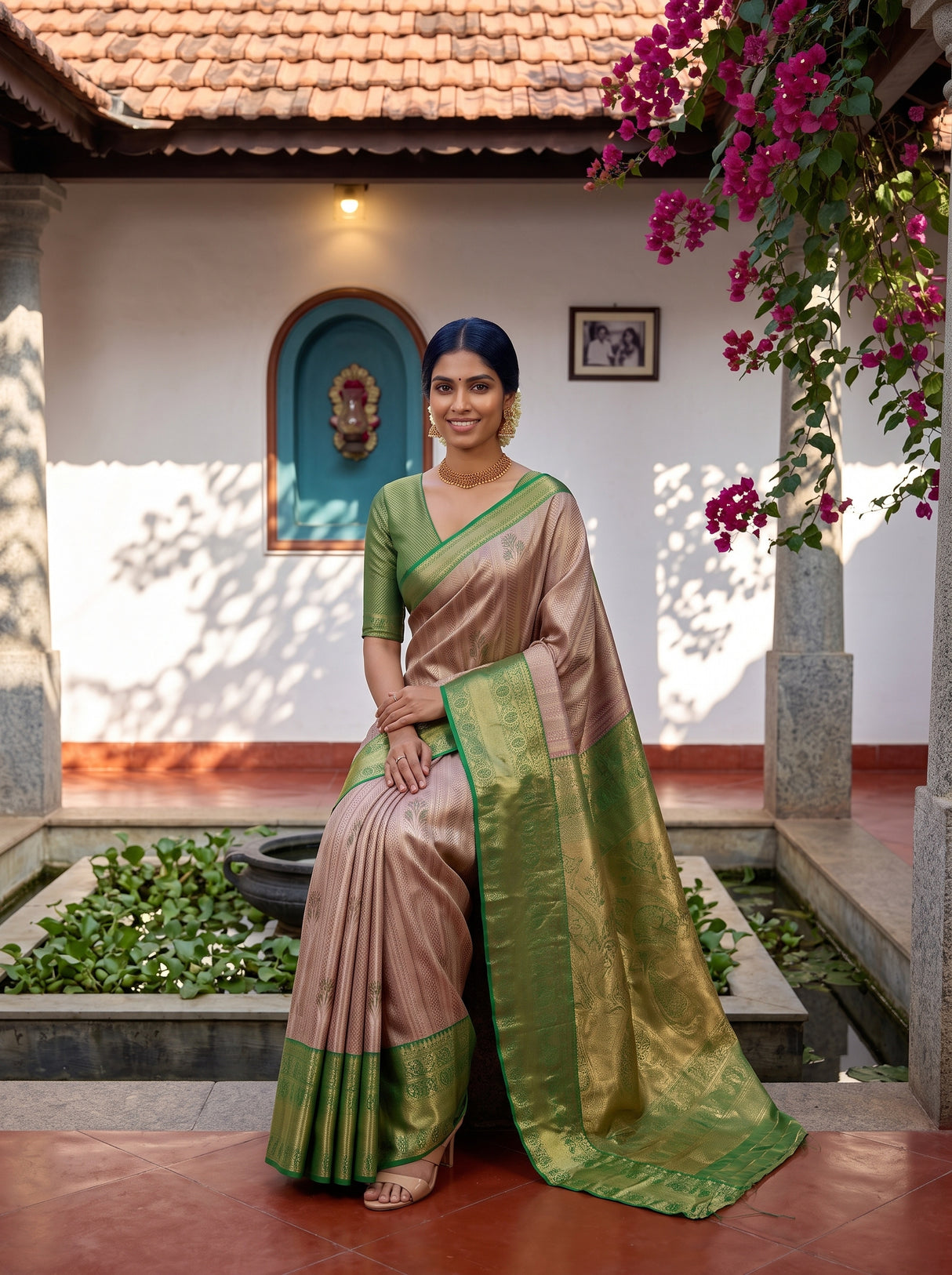 MIMOSA Maroon Saree Saree — pose 8 styling detail