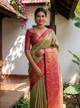 MIMOSA Olive Saree Saree — pose 10 styling detail