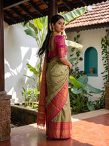 MIMOSA Olive Saree Saree — pose 5 styling detail