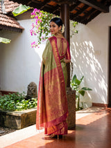 MIMOSA Olive Saree Saree — pose 7 styling detail
