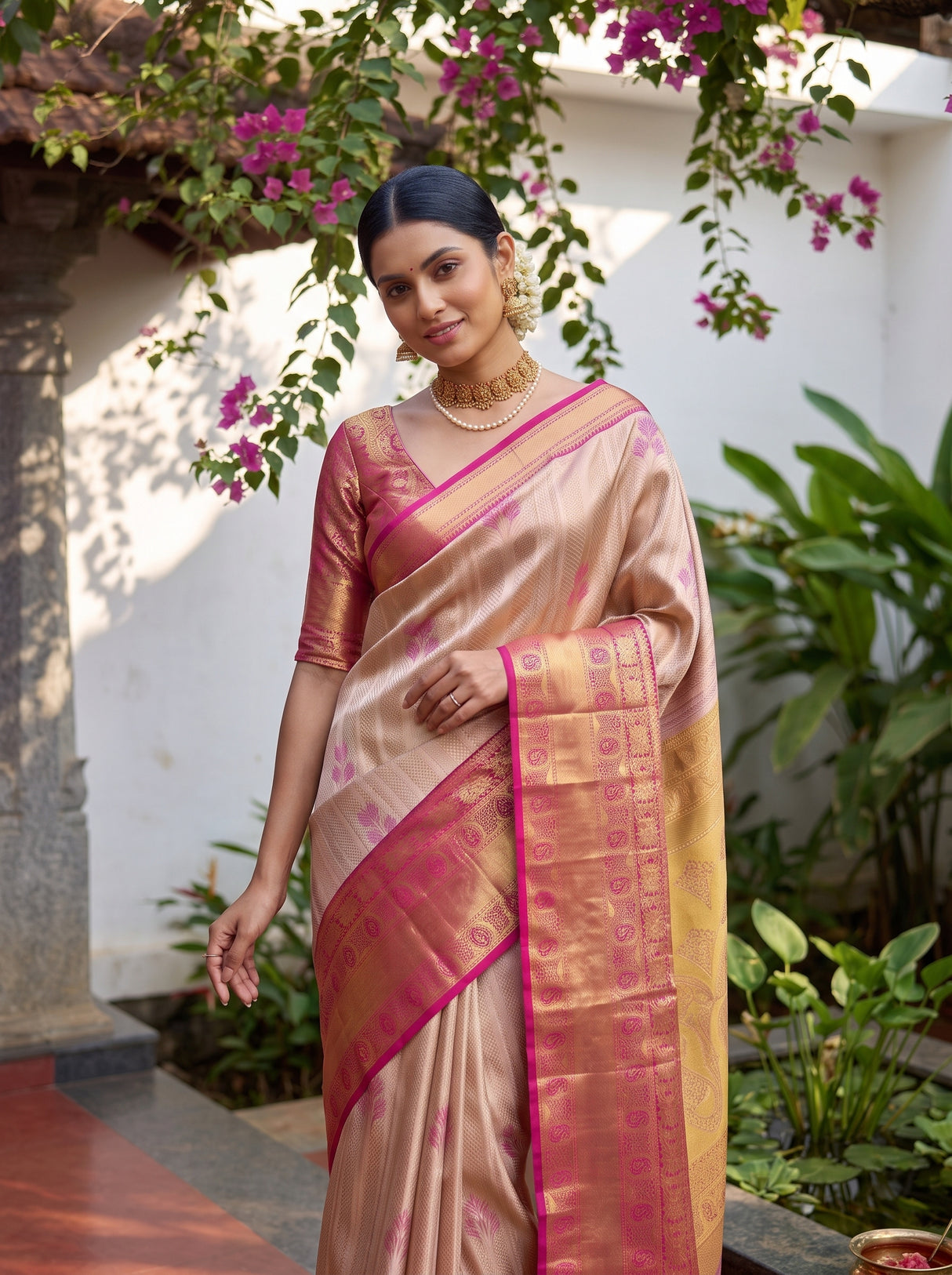 MIMOSA Pink Saree Saree — pose 10 styling detail
