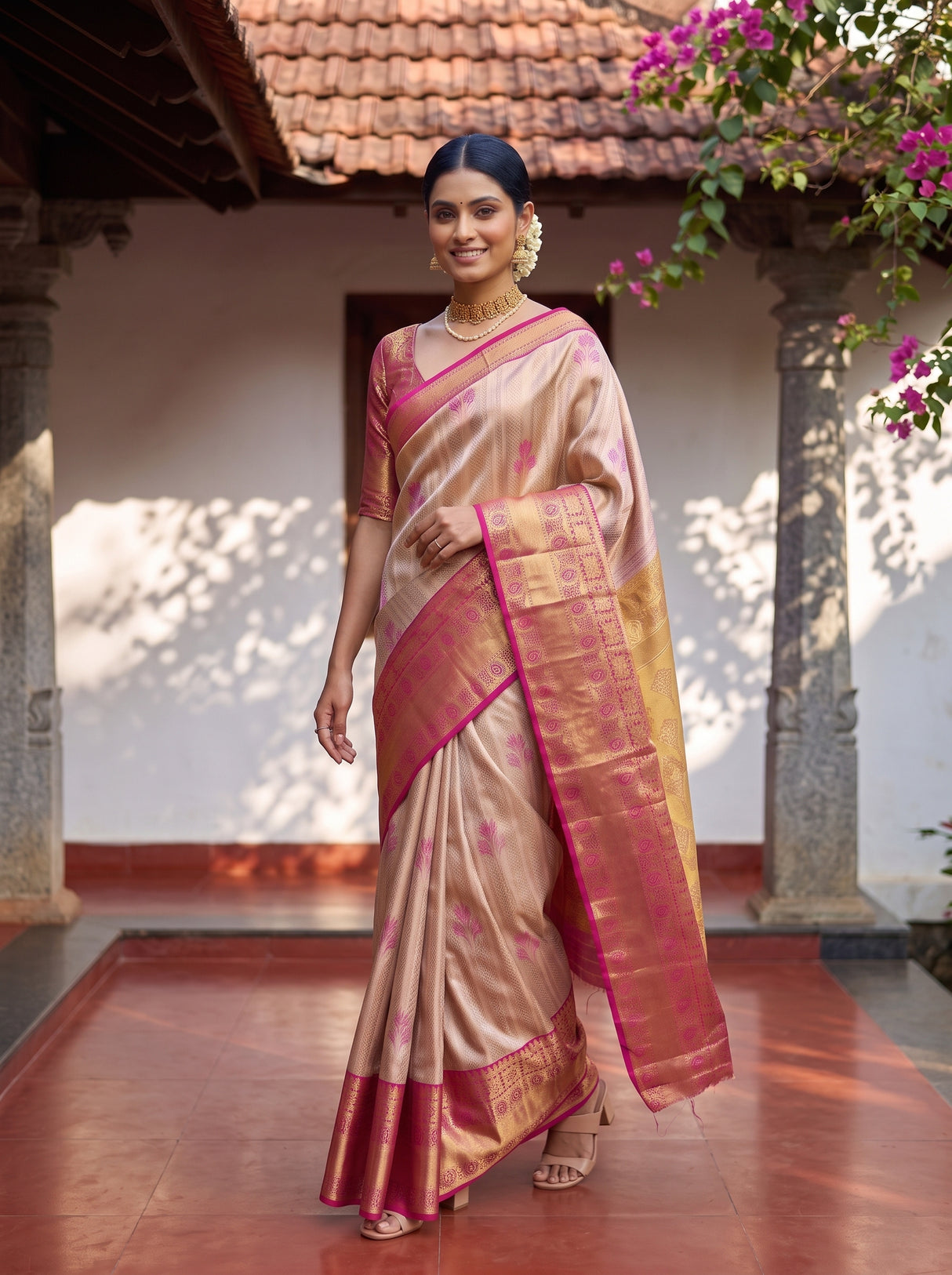 MIMOSA Pink Saree Saree — pose 6 styling detail