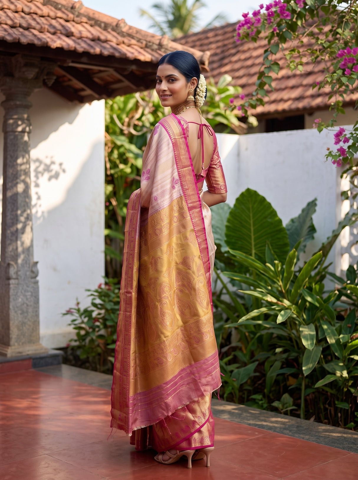 MIMOSA Pink Saree Saree — pose 7 styling detail