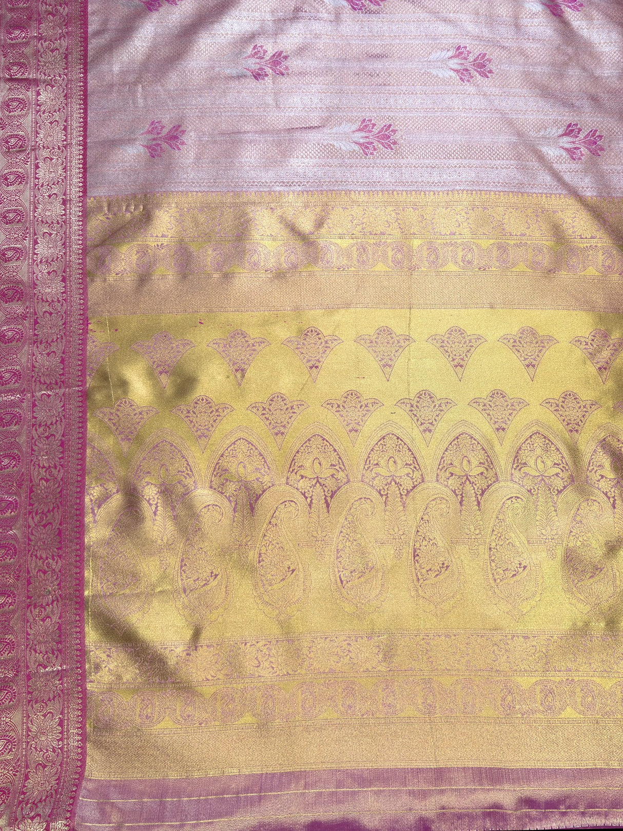 MIMOSA Pink Saree Saree — pallu and zari work detail