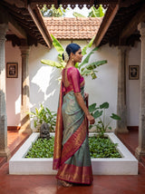 MIMOSA Sapphire Saree Saree — pose 3 styling detail