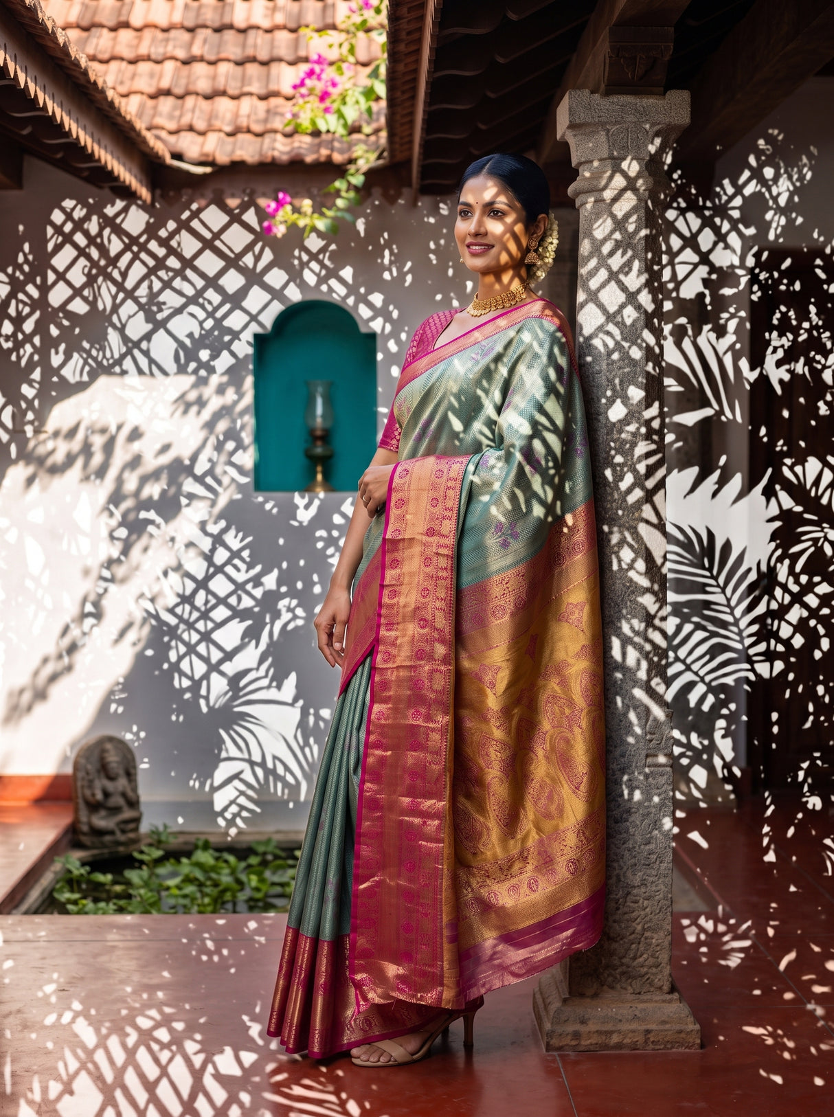 MIMOSA Sapphire Saree Saree — pose 5 styling detail