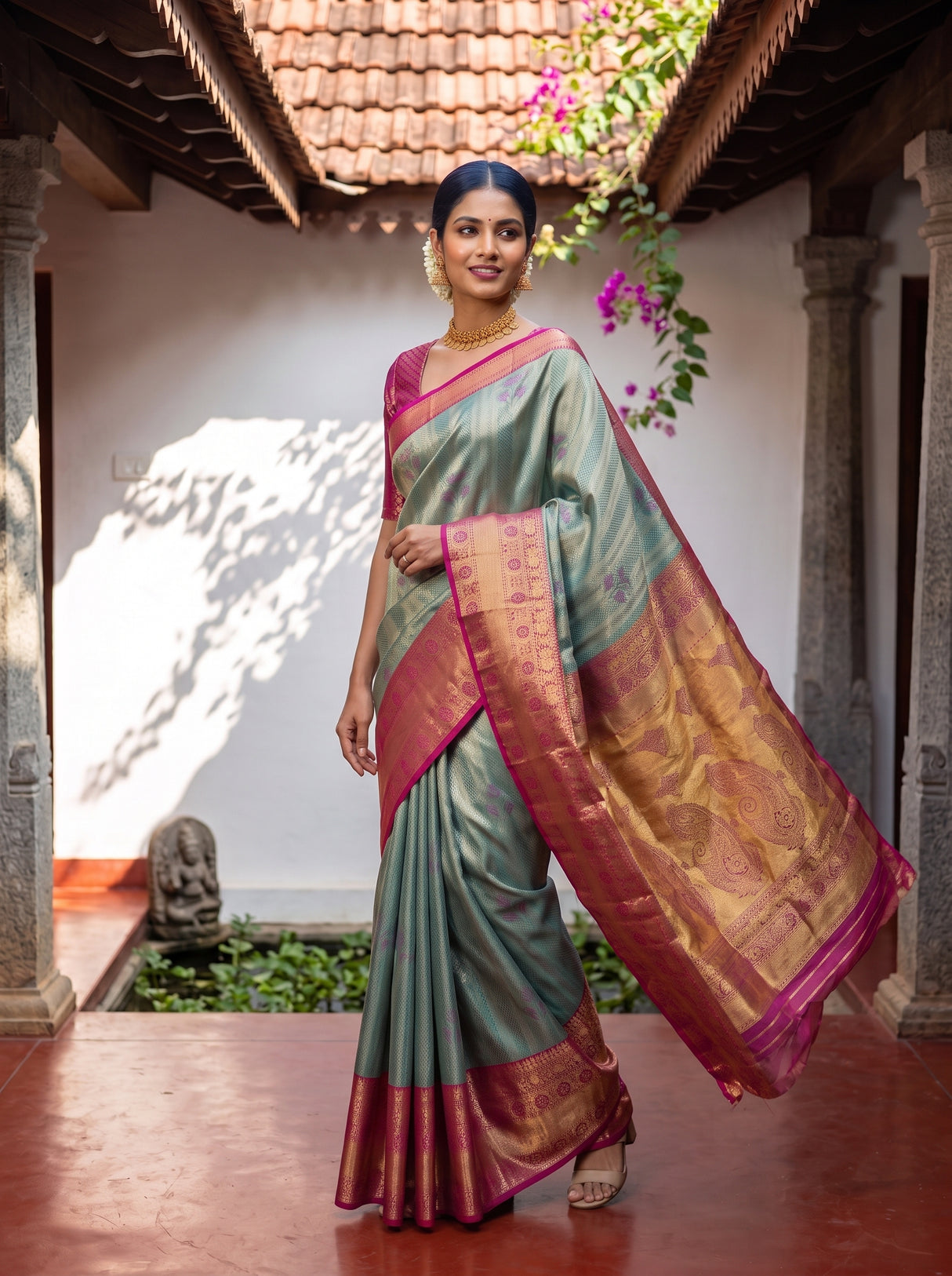 MIMOSA Sapphire Saree Saree — pose 9 styling detail