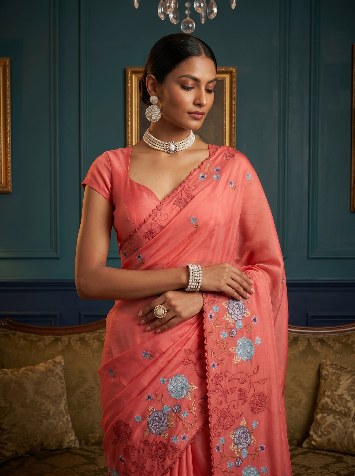 MIMOSA Gajari Saree Saree — pose 10 styling detail