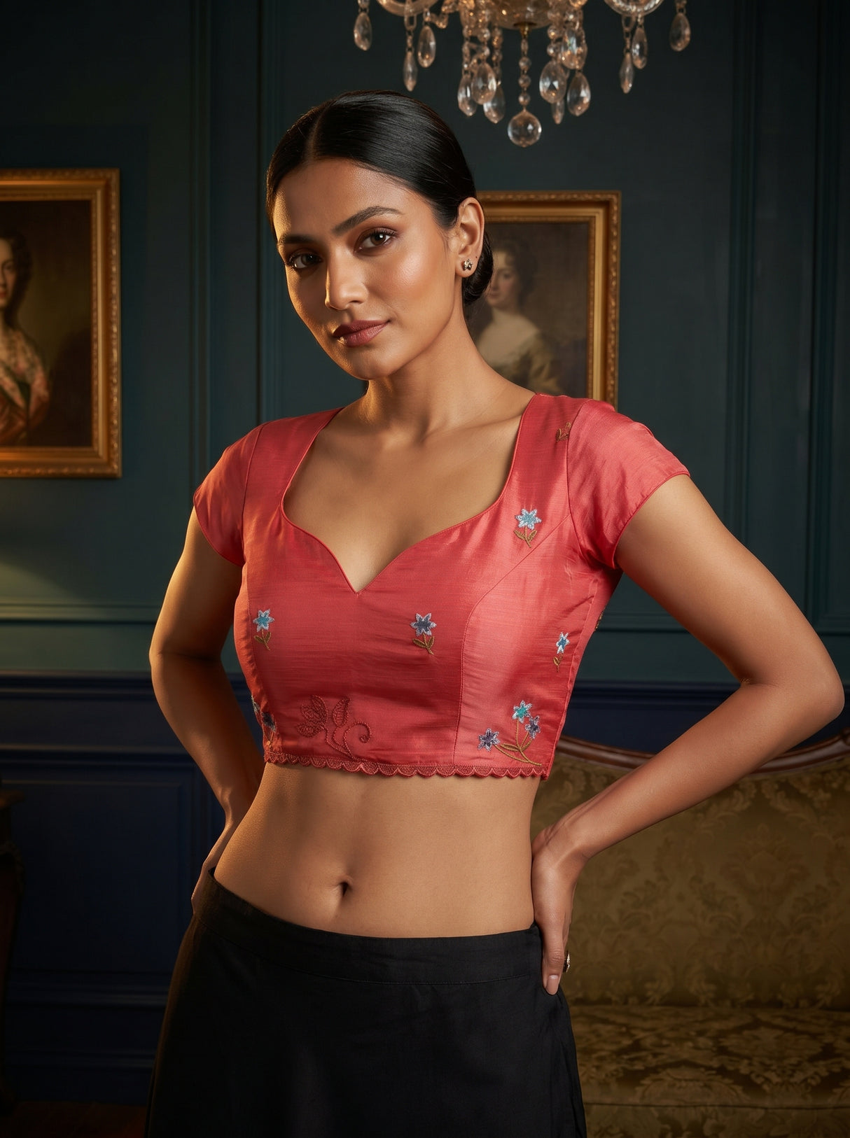 MIMOSA Gajari Saree Saree — blouse close-up