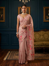 Peach  Saree
