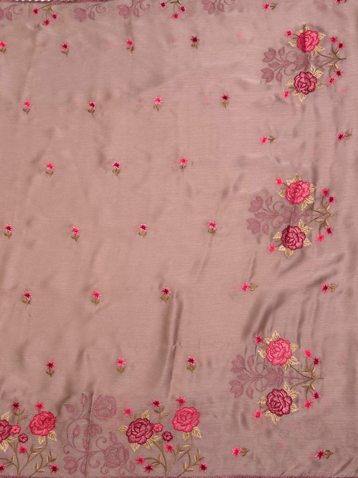 MIMOSA Peach Saree Saree — pallu and zari work detail