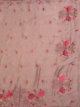 MIMOSA Peach Saree Saree — pallu and zari work detail