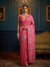 Pink  Saree