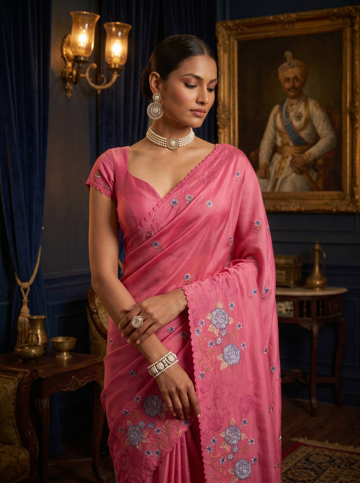 MIMOSA Pink Saree Saree — pose 10 styling detail