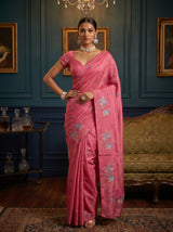 MIMOSA Pink Saree Saree — pose 4 styling detail