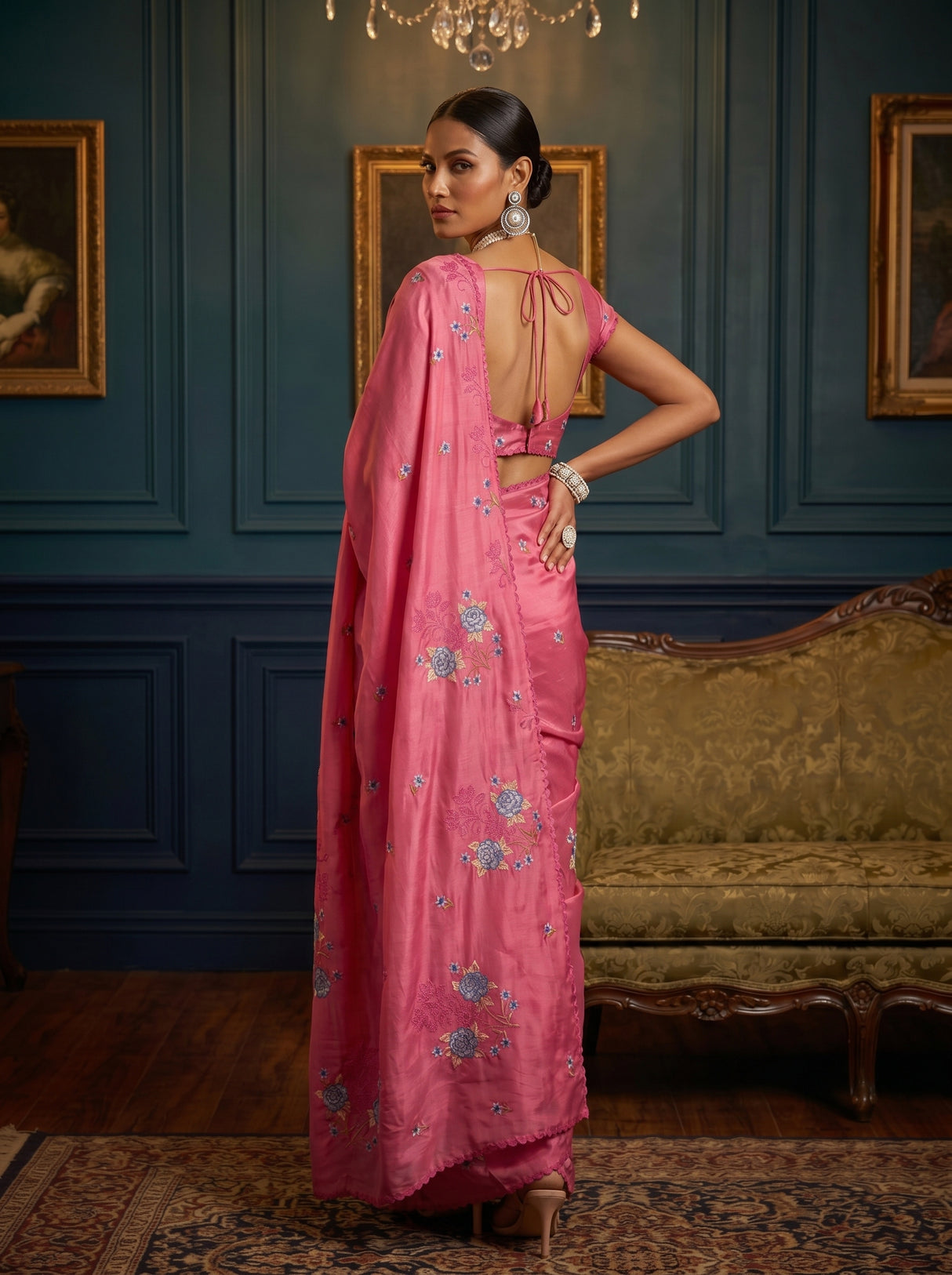 MIMOSA Pink Saree Saree — pose 7 styling detail