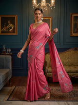 MIMOSA Pink Saree Saree — pose 9 styling detail
