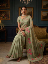 MIMOSA Pista Saree Saree — pose 8 styling detail