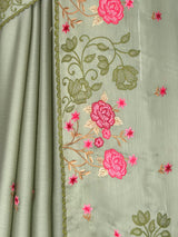 MIMOSA Pista Saree Saree — fleets shot full lifestyle
