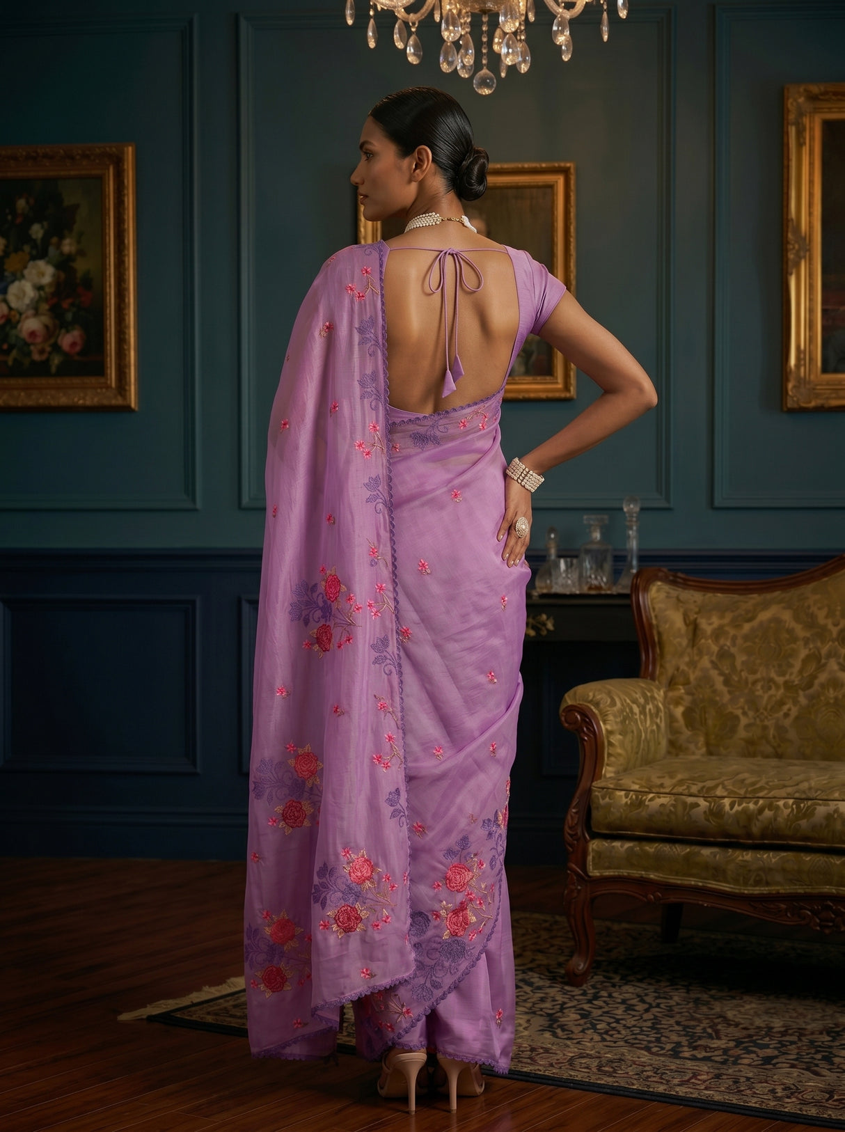 MIMOSA Violet Saree Saree — pose 2 styling detail