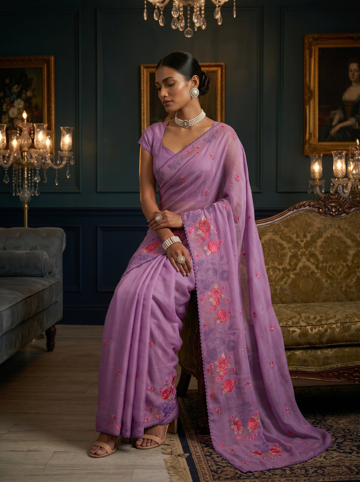 MIMOSA Violet Saree Saree — pose 8 styling detail