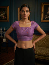 MIMOSA Violet Saree Saree — blouse close-up