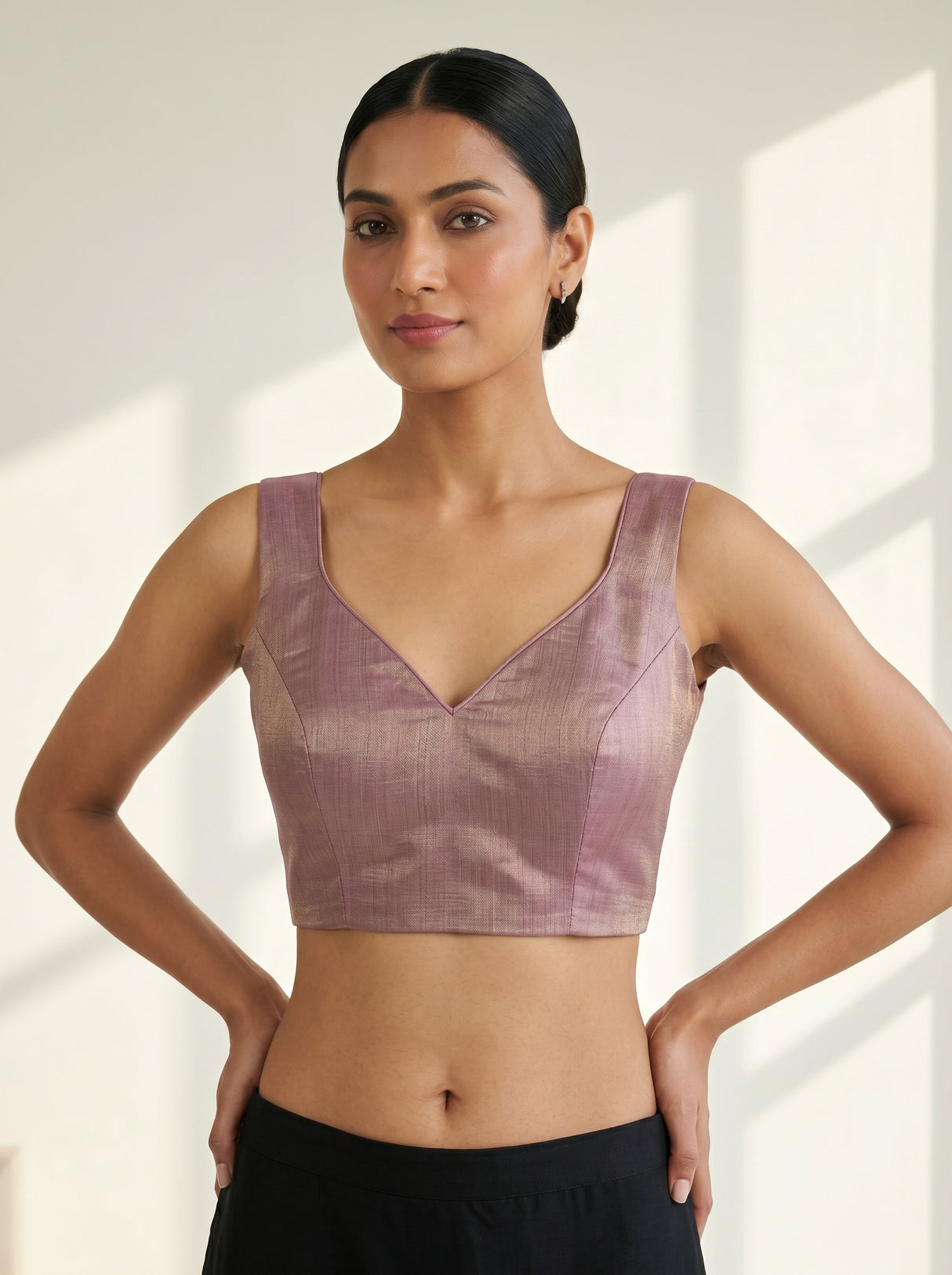 MIMOSA Pink Saree Saree — blouse close-up