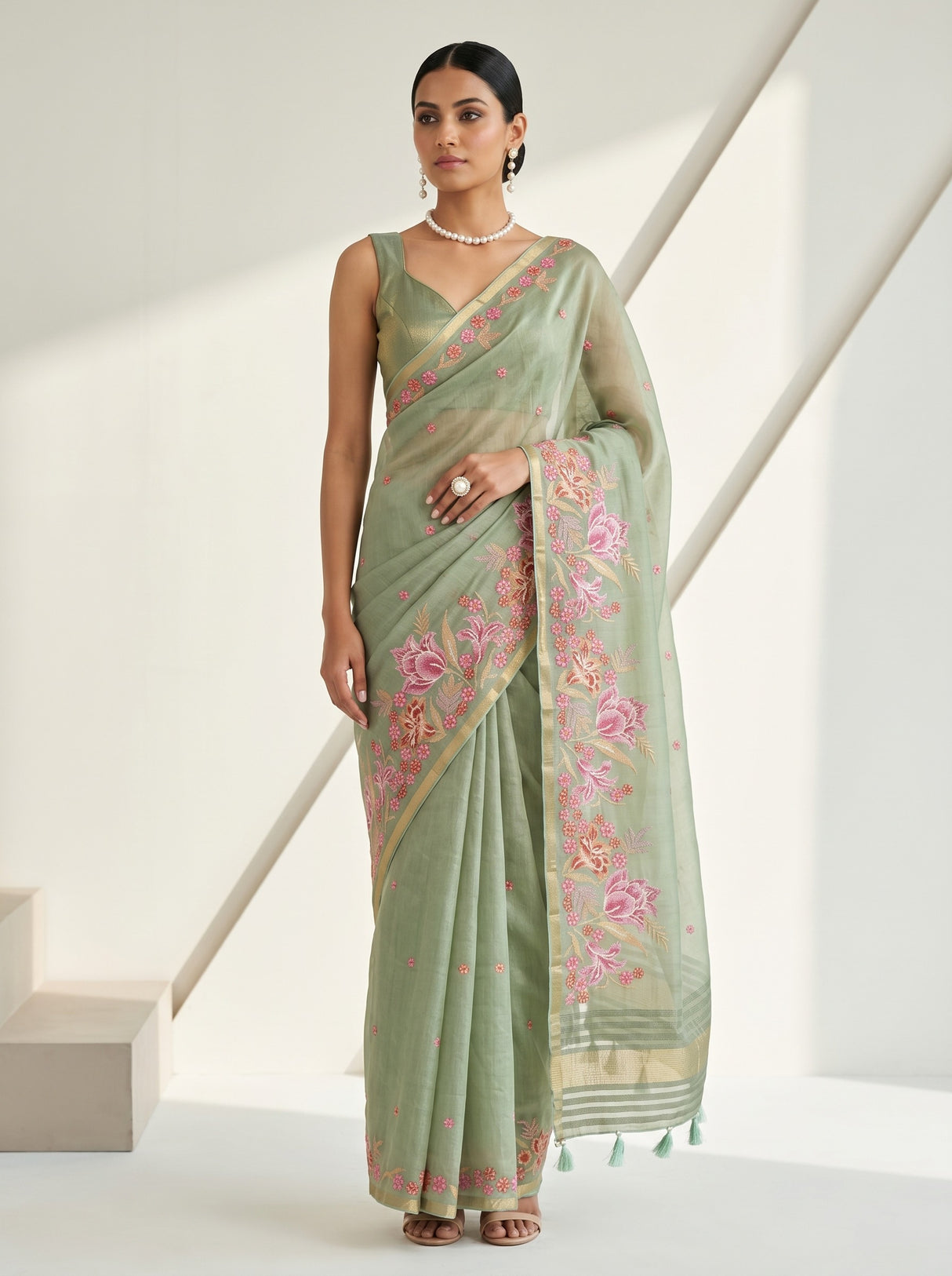 Pista  Saree