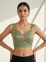 MIMOSA Pista Saree Saree — blouse close-up