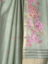 MIMOSA Pista Saree Saree — fleets shot full lifestyle